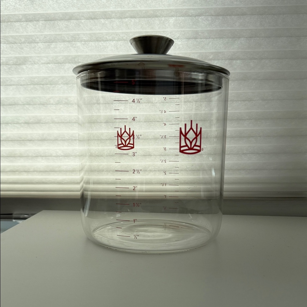 Glass Sourdough Crock and Stainless Lid